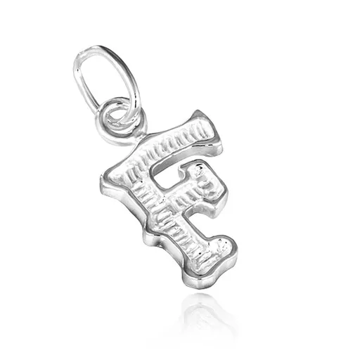 Přívěsek ze stříbra 925 - písmeno F s vroubky