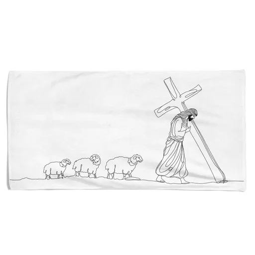 Osuška Jesus & Sheep (Velikost osušky: 70x140cm)