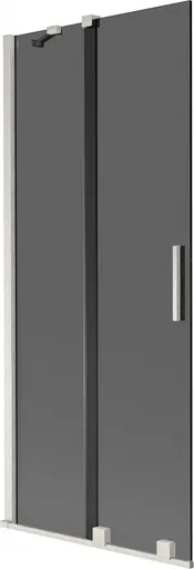 MEXEN/S Velar dvoukřídlá posuvná vanová zástěna 85 x 150, grafit, nikl kartáčovaný 896-085-000-41-97