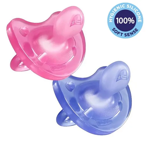 CHICCO Dudlík Physio Soft celosilikonový 16-36m dívka 2 ks