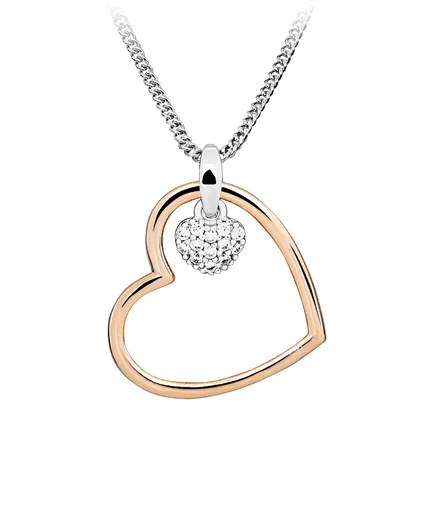 Silver Cat Stříbrný bicolor náhrdelník Love & Infinity SC619 (řetízek, přívěsek)