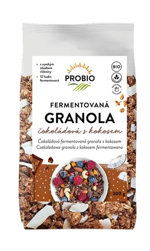 PROBIO Müsli křupavé Granola fermentovaná čokoládová s kokosem BIO 300 g
