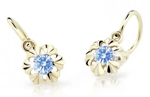Cutie Jewellery Zlaté dětské náušnice C2213-10-X-1 světle modrá