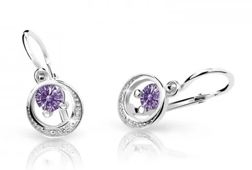 Cutie Jewellery Dětské náušnice z bílého zlata C1997-10-X-2 fialová