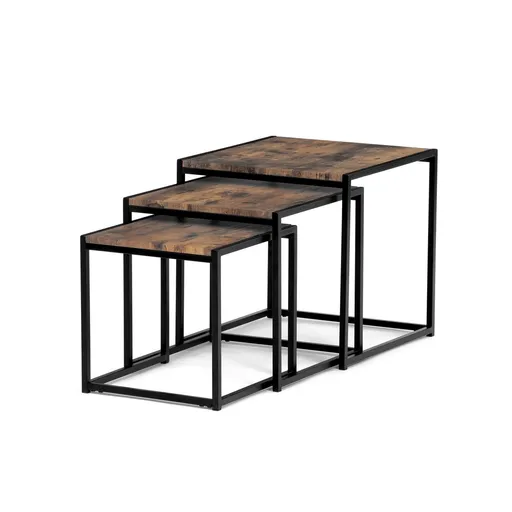 Sada konferenčních stolků, staré dřevo, 3 ks