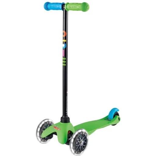 Micro MINI CLASSIC LED Dětská koloběžka, zelená, velikost