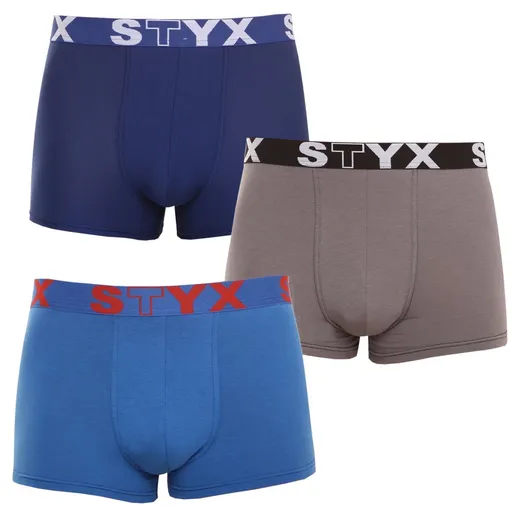 Styx 3PACK pánské boxerky sportovní guma vícebarevné (G9676863) M