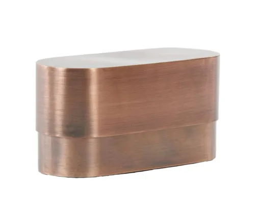 Měděný antik kovový oválný úložný box Samuel - 20*9*10 cm  Light & Living