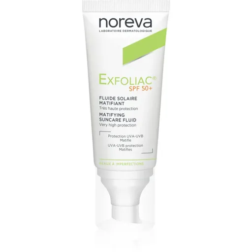 Noreva Exfoliac Mattifying Suncare Fluid SPF 50+ ochranný matující fluid na obličej SPF 50+ 40 ml