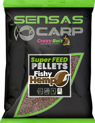 Sensas Pelety Super Feed Fishy Hemp 650g,Sensas Pelety Super Feed Fishy Hemp 650g