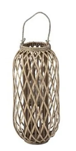 Šedohnědá dřevěná lucerna Romaine S - Ø 32*66 cm J-Line by Jolipa