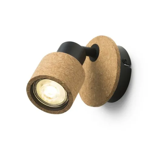 RED - DESIGN RENDL RENDL ASTRA nástěnné bodové svítidlo korek/černá 230V GU10 4.5W R14464