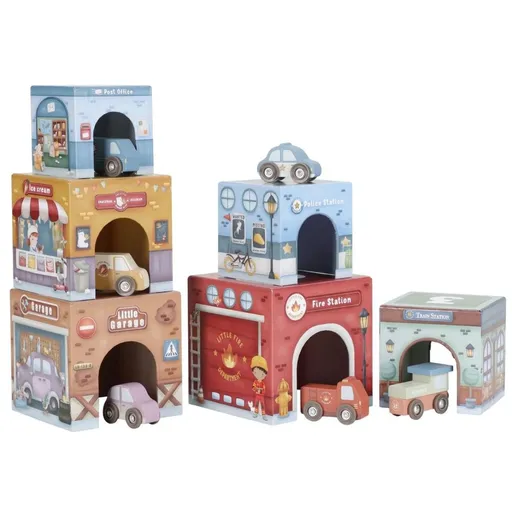 Little Dutch Kostky stohovací s autíčky