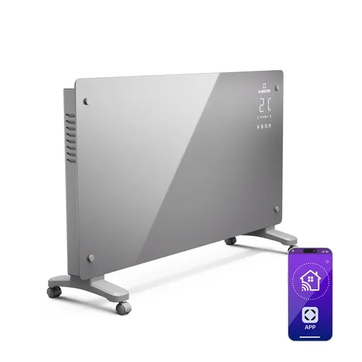 Klarstein Bansin Crystal Smart Konvektor 2500, 2500 W, Aplikace, 5-50 °C, LED displej, Dotykový displej