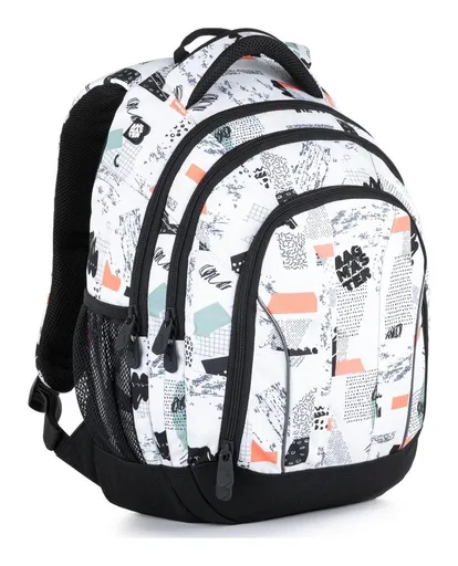 Školní batoh Bagmaster Supernova 21 A White/black/orange/green