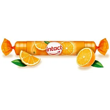 Intact rolička hroznový cukr s vit. C POMERANČ 40g (4005292403634)