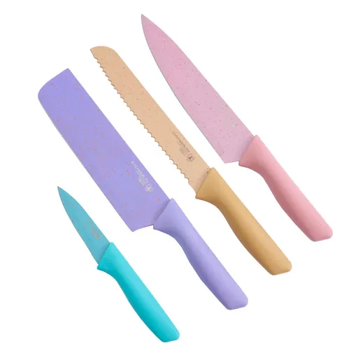 4 nože s nepřilnavým povrchem