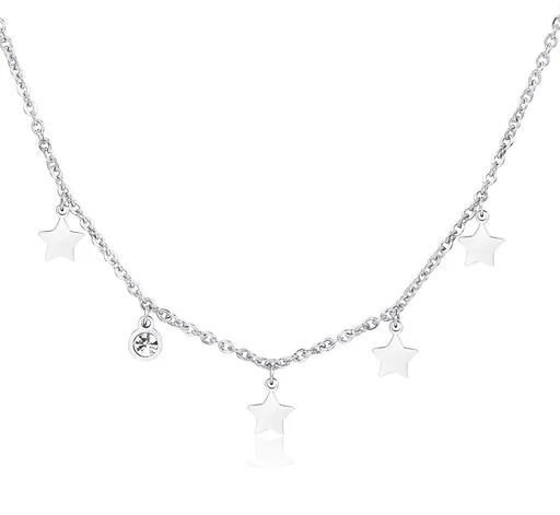 S'Agapõ Hvězdný ocelový náhrdelník Luce SCE02