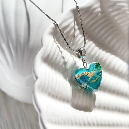 Lampglas Náhrdelník s 24karátovým zlatem v perle Lampglas Turquoise Emotion NLH51/CHI