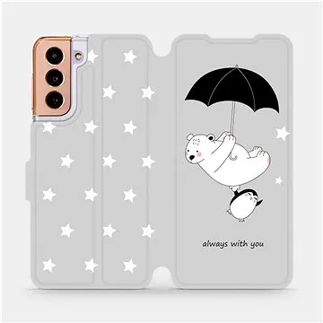 Flipové pouzdro na mobil Samsung Galaxy S21 5G - MH08P Méďa a tučňák - always with you (5903516617128)