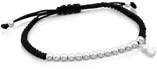 Tous Módní černý šňůrkový náramek s medvídkem Hiper Micro 1000139400