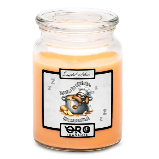 Svíčka Zrozen ke spánku – kuchař (Vůně svíčky: Tropické ovoce)