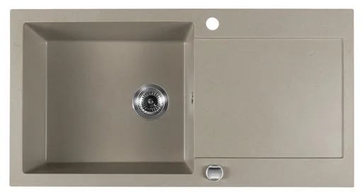 SAPHO Granitový vestavný dřez s odkapem, 97x50cm, béžová GR1612