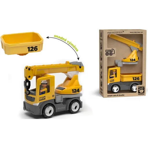 ECO MultiGO Build 2+1 - Igráček stavbař, auto, jeřáb, valník