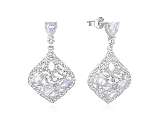 MOISS Luxusní stříbrné náušnice s čirými zirkony E0002948