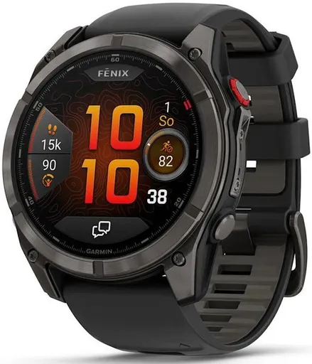Garmin fēnix® 8 Pro – 51 mm, AMOLED Sapphire, Carbon grey DLC titanium se silikonovým řemínkem Black/Pebble Grey 010-03199-01
