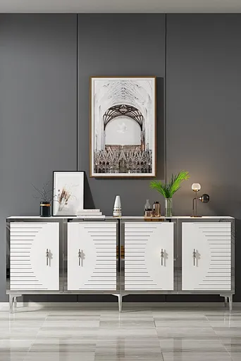 Konzolový stolek Tuna 180 - White, Silver