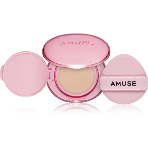 AMUSE Dew Power Vegan Cushion dlouhotrvající make-up v houbičce pro rozjasnění a vyhlazení pleti odstín 1.5 Natural 15 g