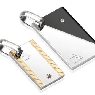 Sada ocelových přívěsků - dvoubarevné známky se sluncem