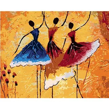 Diamondi - Diamantové malování - KVĚTINOVÉ TANEČNICE, 40x50 cm, Vypnuté plátno na rám (604718B)