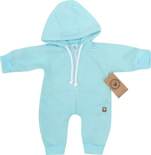 Z&Z Dětský teplákový overálek s kapucí, tyrkys vel.  74