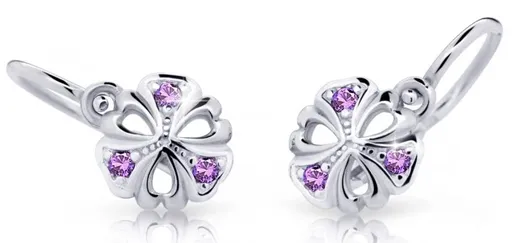 Cutie Jewellery Dětské náušnice z bílého zlata C2230-10-X-2 fialová
