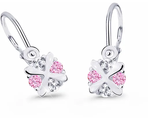 Cutie Jewellery Něžné dětské náušnice z bílého zlata C2753-10-X-2 růžová