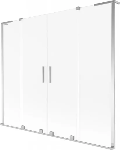 MEXEN/S Velar L Duo dvoukřídlá posuvná vanová zástěna 170 x 150, dekor, chrom 896-170-003-32-01
