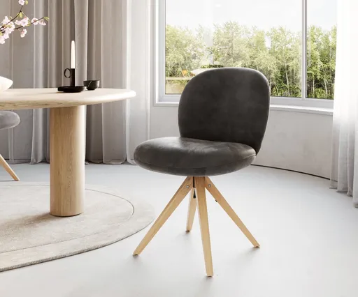 Otočná židle Nube-Flex dřevěná podnož hranatá mikrovlákna