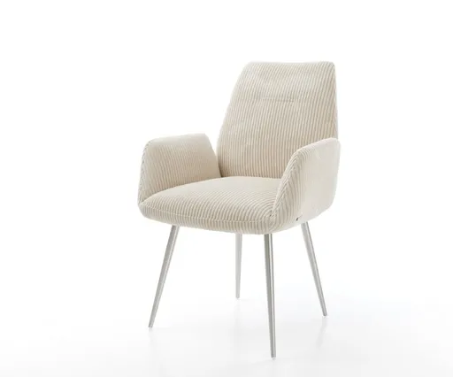 Jídelní židle Zoa-Flex manšestr béžová podnož zúžená nerezová