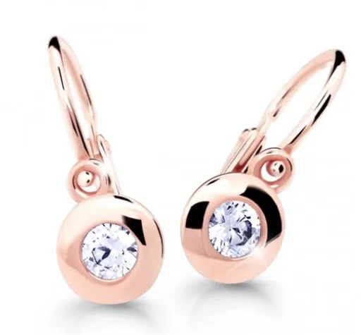 Cutie Diamonds Slušivé dětské náušnice z růžového zlata s brilianty C2589-10-10-X-4-D