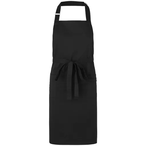 Neutral Číšnická zástěra s laclem z organické Fairtrade bavlny - Černá