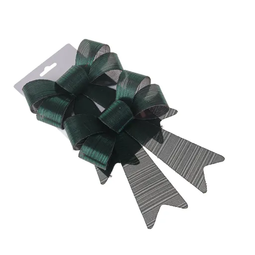 Sada vánočních mašlí 14 x 20 cm, zelená, 2 ks, 14 cm