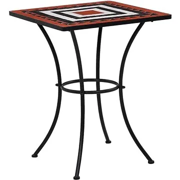 Mozaikový bistro stolek terakotovo-bílý 60 cm keramika (46708)
