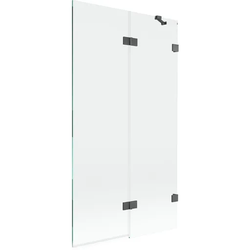 MEXEN/S Lunar vanová zástěna 2-křídlová pravá 100 x 150, transparent, grafit kartáčovaná 897-100-100-66-00-P