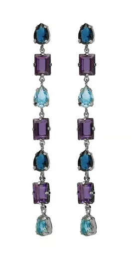 Victoria Cruz Luxusní dlouhé náušnice s krystaly Balance A4719-12HT