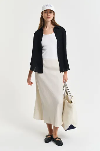 SUKNĚ GANT LINEN BLEND SKIRT PUTTY