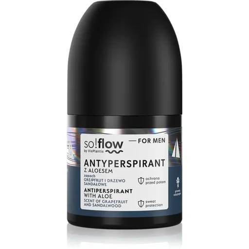 so!flow Men Antiperspirant antiperspirant roll-on pro muže Aloe scent of Grapefruit and Sandalwood 50 ml