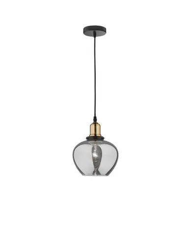 NOVA LUCE závěsné svítidlo CEDRO kouřové sklo bronz a černý kov E27 1x12W IP20 bez žárovky 8436403