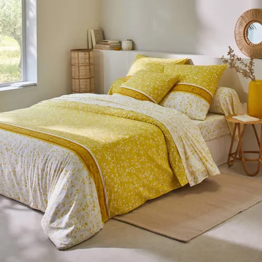 Bavlněné povlečení Constance, žluté 140 x 200 cm